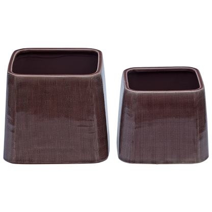 CP3PS1- Artefact -Ceramic Table top planter - Plum Square