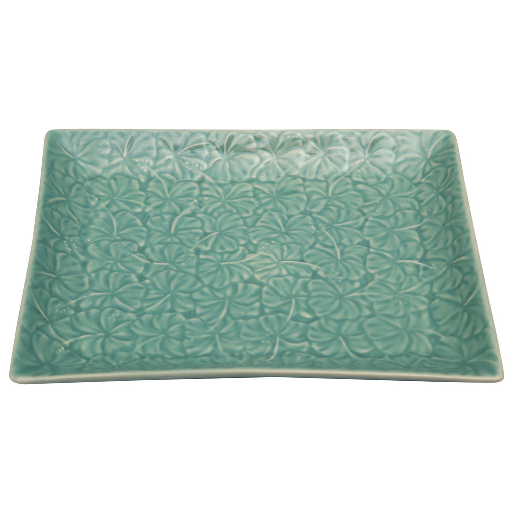 ICPHPL Ceramic Square Hibiscus Platter